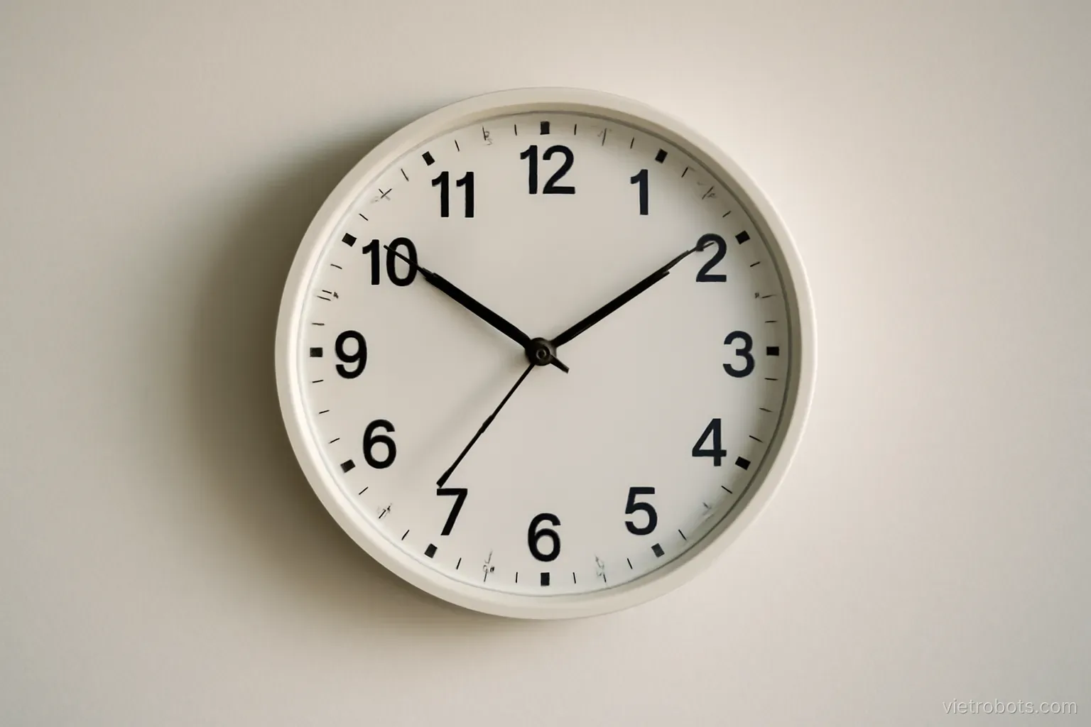 Clock on a plain wall
